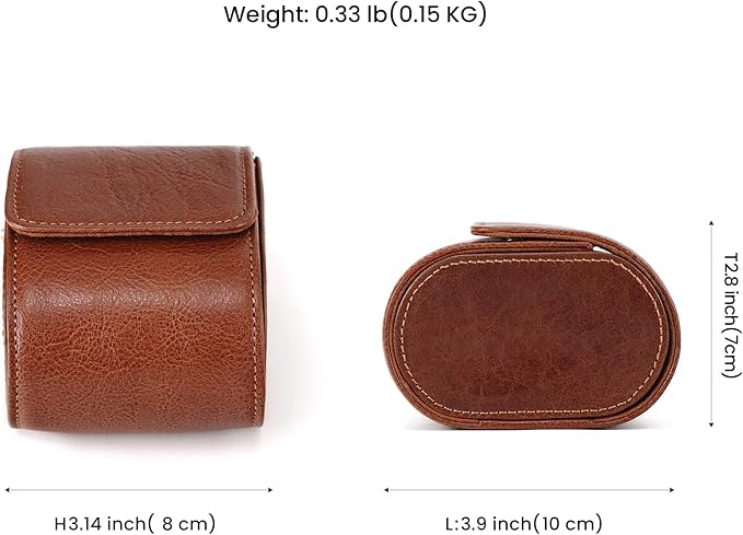 JOYIR Single Watch Roll for Travel | Genuine Leather Watch Pouch Case - Image 3