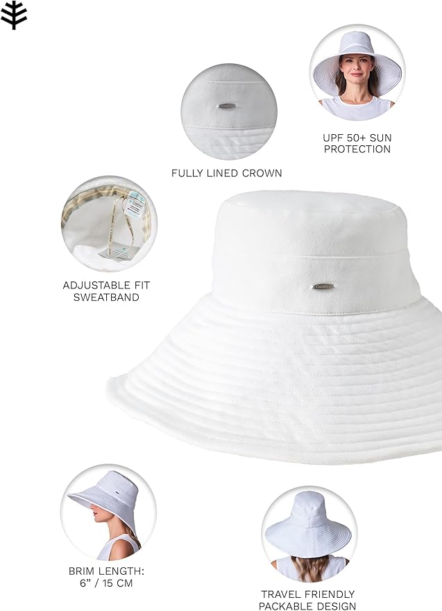 Coolibar UPF 50+ Women's Brittany Beach Hat - Image 2