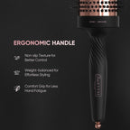 Round Brush for Blow Drying, Ceramic Coated Barrel for Volumizing & Shine, Lightweight Styling Brush for Straightening, Curling,with 4 Hair Clips (1.3inch&2.1inch)