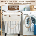 Canvas Laundry Bag 40in x 35in, Thick Cotton Laundry Bag - Image 7