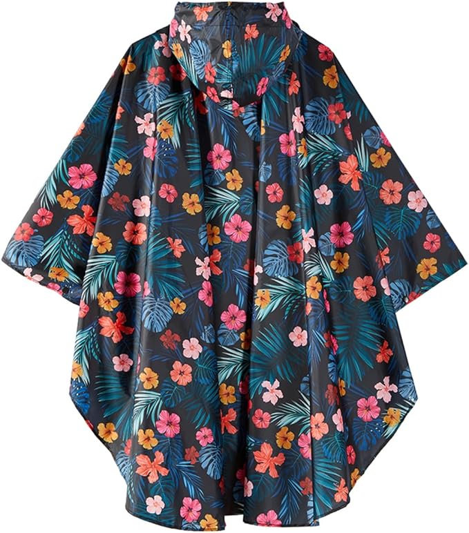 Rain Poncho Jacket Coat Hooded Zipper Style - Image 2