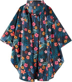 Rain Poncho Jacket Coat Hooded Zipper Style - Image 2