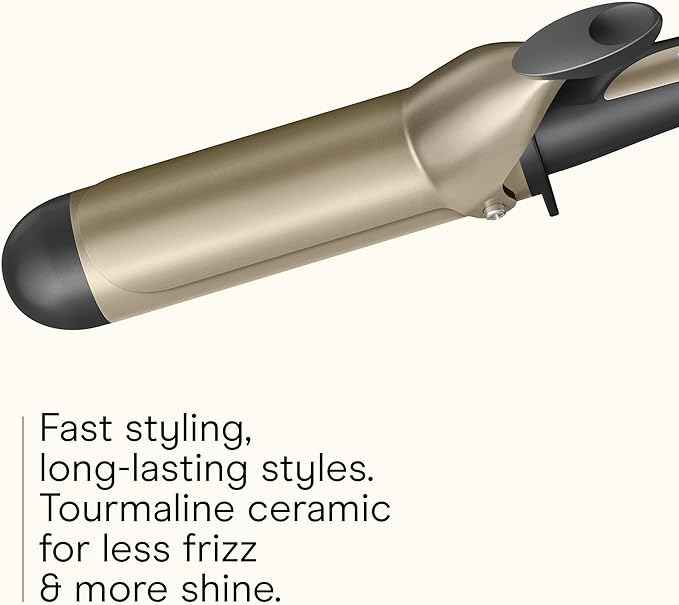 INFINITIPRO BY CONAIR Tourmaline Ceramic 1 ¾ -Inch Curling Iron, 1 ¾ -Inch Barrel Produces Voluminous Curls, Hair Curler for Use on Medium and Long Hair, Dark Grey