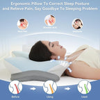 Ergonomic Cervical Pillow for Neck Support, Memory Foam Orthopedic Contour Side - Image 3