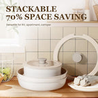 KIKCOIN Ceramic Cookware Set, 20 Pack Nonstick Pots and Pans Set - Image 7