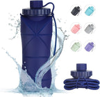 YCT Collapsible Silicone Travel Water Bottle 20oz, Reuseable Leakproof BPA Free - Image 2