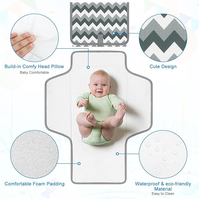 Accmor Portable Diaper Changing Pad, Waterproof Baby Changing Mat, Foldable - Image 2