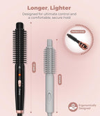 Farery 1 Inch Thermal Brush Curling Iron for Smooth Natural Curls – Anti-Scald Hard Bristles, Lightweight, One-Button Start, Dual Voltage Travel Hair Tool with 360° Swivel Cord, 410°F Fast Heat