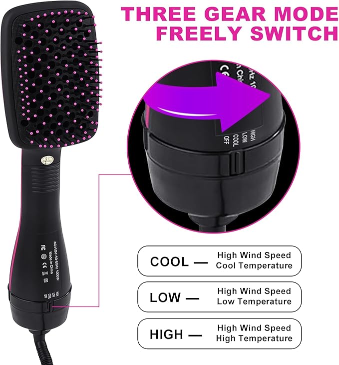 2 in 1 Hair Dryer & Styler, One Step Hair Dryer Brush Straightener, Negative Ion Electric Hot Air Blow Dryer Comb