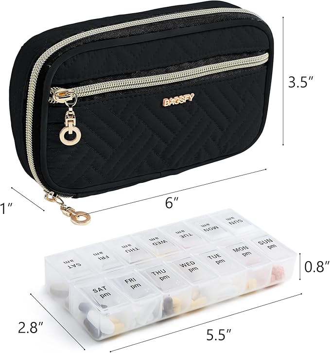 BAGSFY Pill Organizer Case 2 Times a Day- Weekly Medicine Organizer Travel Pill - Image 2