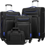 Coolife Luggage 4 Piece Set Suitcase TSA Lock Spinner Softshell lightweight by COOLIFE