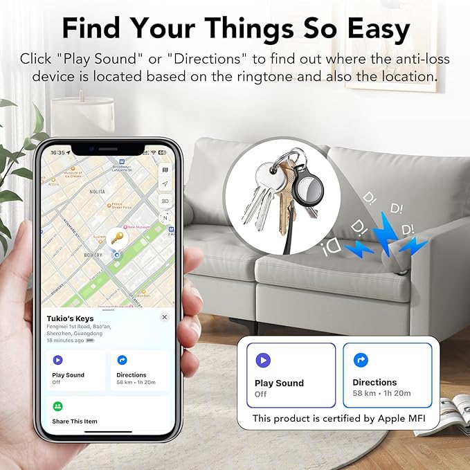 2025 New Air Tracker Tag-4 Pack, Replaceable Battery, Key Finder and Item - Image 4