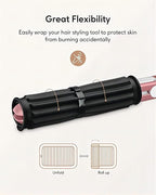 Large Silicone Heat Resistant Mat for Hair Tools, Heat Mat for Curling Iron, Vanity Pad Accessories/Organizer, Portable Hair Styling Hot Tools Mat for Home Travel Salon, with Sticky Tape (Cream)