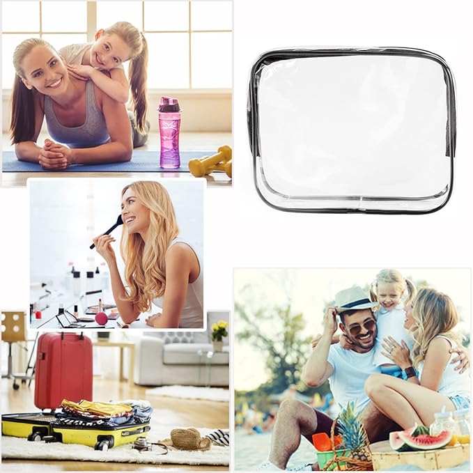 2Pcs Crystal Clear PVC Travel Toiletry Bag Kit - Image 5