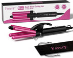 FARERY Mini Waver Curling Iron, 1/2 Inch, Hair Crimper for Women Beach Waves, Keratin & Argan Oil Infused, Dual Voltage, Pouch Bag