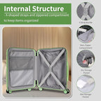 5-Piece Luggage Set, Lightweight ABS+PC Hard Shell Suitcase - Image 5
