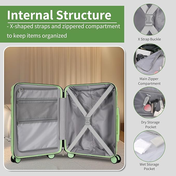 5-Piece Luggage Set, Lightweight ABS+PC Hard Shell Suitcase - Image 5