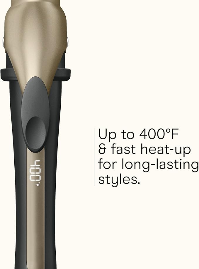 INFINITIPRO BY CONAIR Tourmaline Ceramic 1¼-Inch Curling Wand, Detachable Clip Turns Wand into Curling Iron, Produces Flawless Waves and Curls, for Use on Medium and Long Hair, Dark Grey