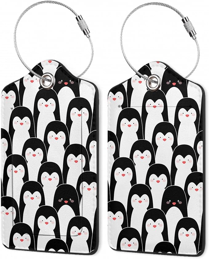 2Pcs Luggage Tag for Suitcase Penguin Animals Cute Luggage Tag by Gearsly