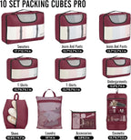 Veken 10 Set Packing Cubes for Travel Essential, Suitcase Organizer Bags in 4 - Image 2