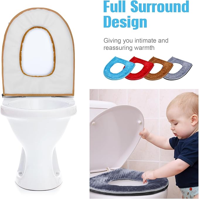 Riakrum 4 Pcs Toilet Seat Covers Pads - Image 4