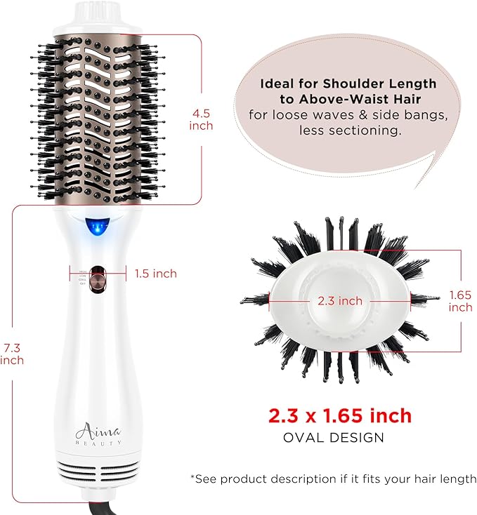 One Step Dryer & Volumizing Hot Air Brush, Blow Dryer, Ceramic Straightener, Curler & Hot Comb 4 in 1 Salon Ionic Hair Styling Tools, White