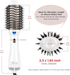 One Step Dryer & Volumizing Hot Air Brush, Blow Dryer, Ceramic Straightener, Curler & Hot Comb 4 in 1 Salon Ionic Hair Styling Tools, White