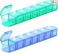 Extra Large Pill Organizer 2 Pack, XL Pill Box 7 Day, Weekly Pill Case by DOHIMGIO