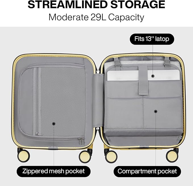 mixi Underseat Carry on Luggage 16 Inch Hardshell PC Suitcase - Image 5