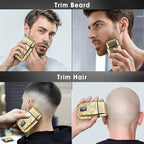Electric Shavers for Men,3-Speeds Electric Razor,Head Shavers for Bald Men,Double Foil Beard Trimmer,Barber Supplies Waterproof Shaver, Gifts (Bronze-1)