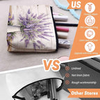 Cosmetic Bags Travel Makeup Toilet Case Waterproof Pouch for Women Girls 6.7X9.45inches - Lavender in A White Pitcher on A White - Wood Background