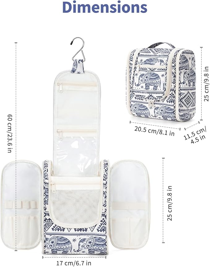 Narwey Small Hanging Toiletry Bag Women Travel Makeup Bag Organizer Toiletries - Image 5