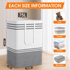 2 Pack Large Laundry Baskets, Laundry Hampers, Freestanding Waterproof - Image 2