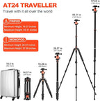 GEEKOTO 58” Magnetic Tripod, Compact Aluminum Alloy Lightweight Magsafe Camera - Image 2