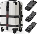 Luggage Straps with TSA Lock, Adjustable Heavy Duty Black Luggage Straps by LUCKLISA