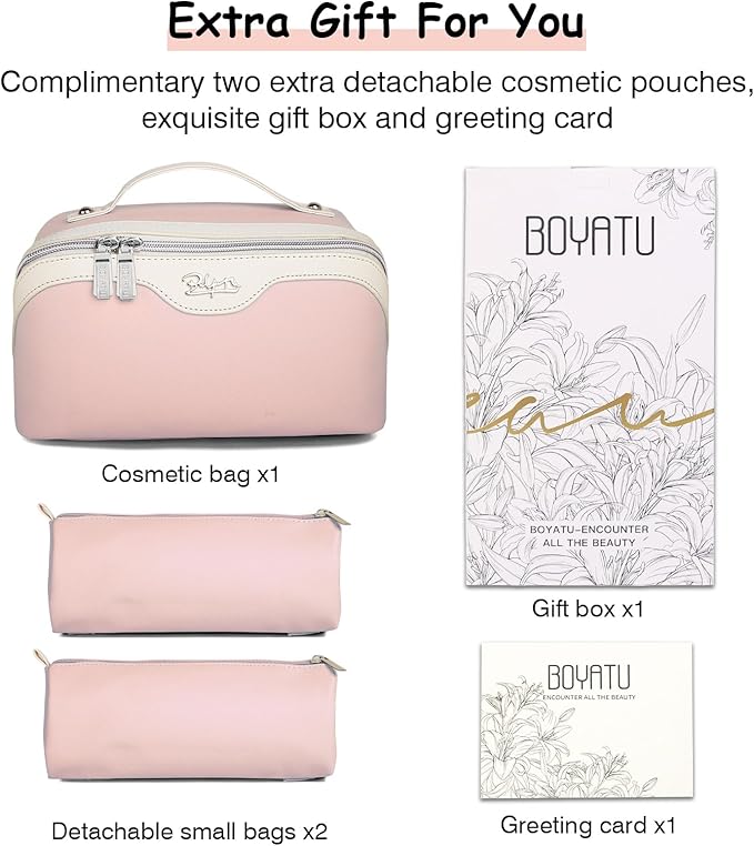 BOYATU Travel Makeup Bag Organizer Cosmetic Bag: 3 Pcs Set Make up Bags - Image 7