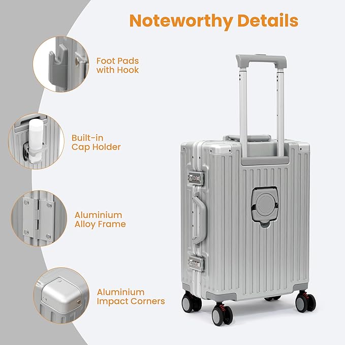Carry On Luggage 22x14x9 Airline Approved, Zipperless Luggage Carry On - Image 5