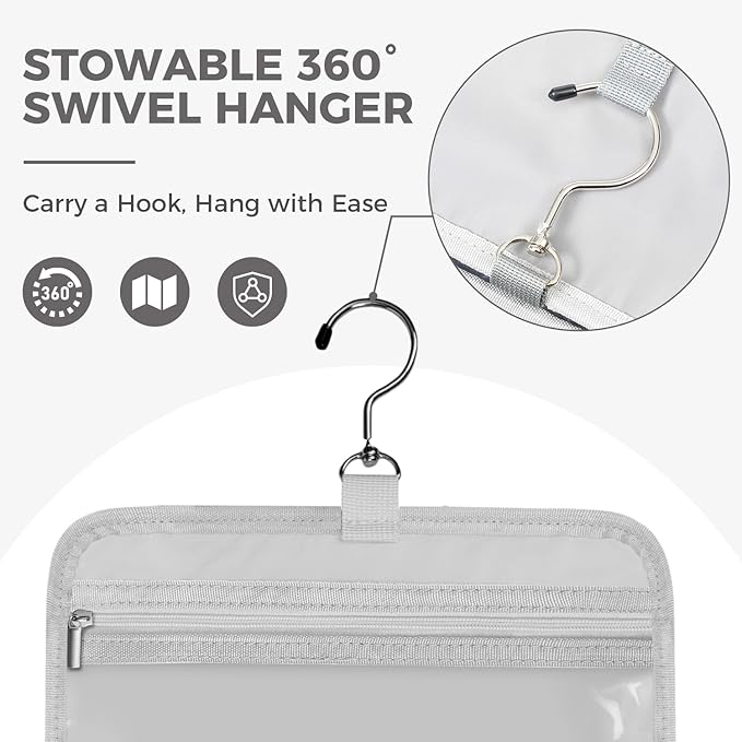 Toiletry Bag For women, Portable Hanging Organizer, 4 Leakproof Compartment for - Image 3