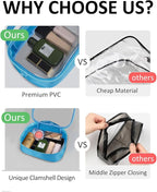 Moyad TSA Approved Clear Toiletry Bag, 3 Pack Quart Size 3-1-1 Liquids Pouch - Image 4