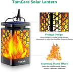 TomCare Solar Lights Upgraded Solar Lantern Flickering Flame Outdoor Hanging - Image 3