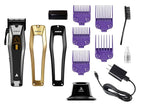 Andis 562446 Recon Professional Barber Hair Clipper, Adjustable-Fixed Phaze Blade, Includes OG Comb Set, Lithium Ion 4-Hour Run Time, Interchangeable Covers, Black/Gold