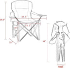 Padded Camping Chairs for Adults, Oversized Folding Outdoor Chairs, Weight - Image 3