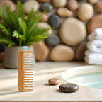 1pc Wood color Natural Bamboo Wide Tooth Comb Detangling Combs Anti-Static Curly Hair For Women Men Smoothing Massaging Home Salon Use Bamboo Hair Brushes For Women Styling Tools and Appliances