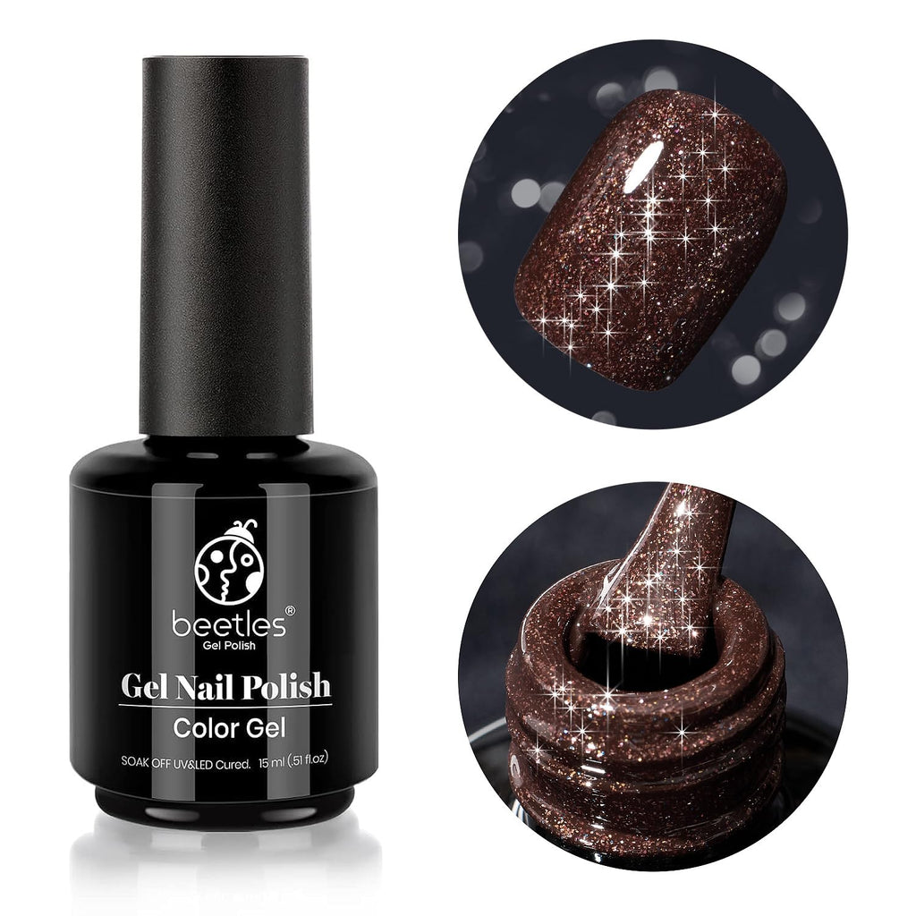 Beetles Brown Glitter Gel Nail Polish (I - Shimmery Brown | Jazz Club)