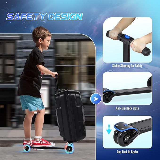 smilesun Scooter Suitcase for Kids & Adults, Foldable Carry On Travel Luggage - Image 4
