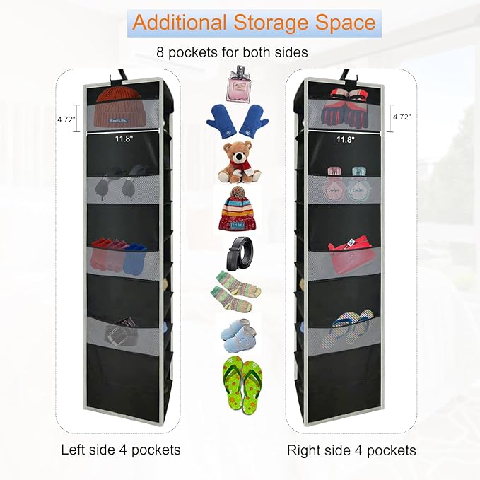 2 Pack Large-Sized Hanging Shoe Organizer 10-Shelf, Sturdy Hanging Closet - Image 6