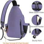 MOSISO Sling Backpack, Canvas Crossbody Hiking Daypack Bag - Image 4