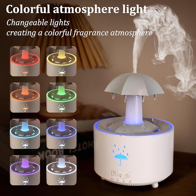 Essential Oil Diffuser for Home, Bedroom Humidifiers, Air Scent Aroma Aromatherapy Ultrasonic Humidifier Machine Timer Small Mini difusor de Aromas para casa Living Room Office Decor Gifts Raindrop