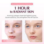 EQQUALBERRY Collagen Pore-Tight Up Mask - PDRN & Low Molecular Collagen for Pore Minimizing and Firming | Korean Collagen Face Mask for Glass Skin, 4 Sheets, 1.01 OZ.