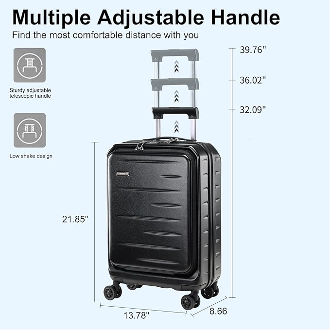 Carry On Luggage 22×14×9 Airline Approved, 20 Inch Lightweight ABS+PC Hard - Image 8
